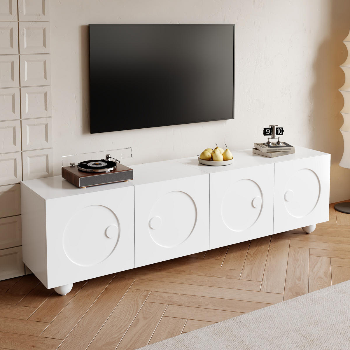 TV-SCHRANK mit Stauraum 180,5 x 38 x 50 cm Weiß - Weiß, Holzwerkstoff (38/50/180.5cm) - Beauniv