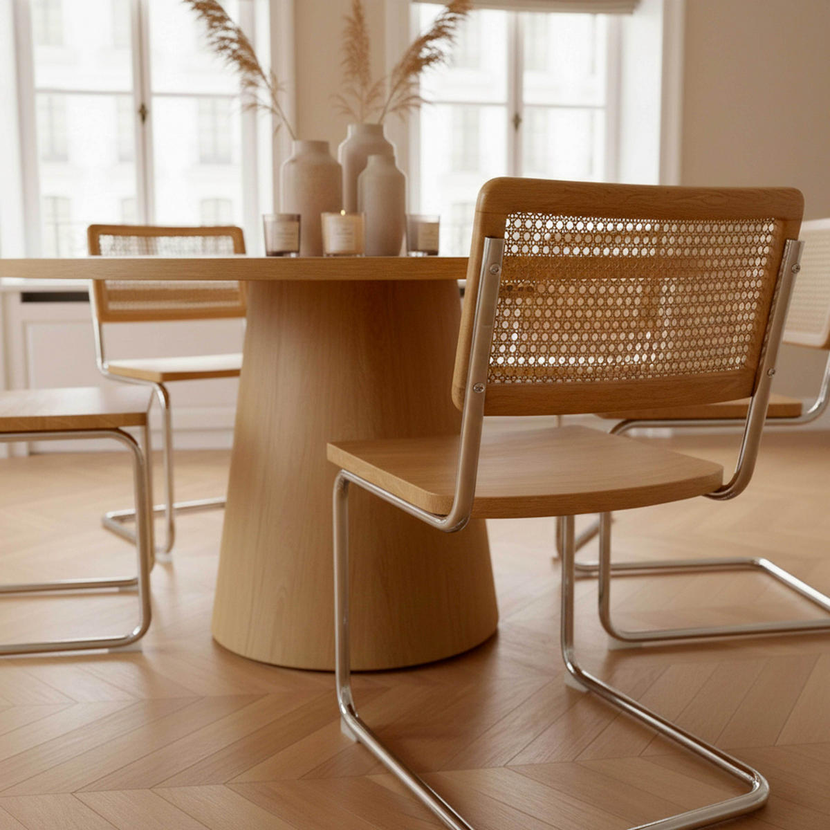 STUHL 2-tlg., Beige - Beige, Holz (48/79/55cm) - Oviala