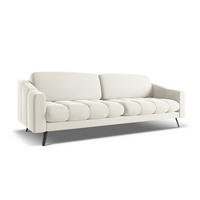 4-SITZER-SOFA Samt Stoff Beige - Beige/Creme, Textil/Metall (238/80/95cm) - Makamii