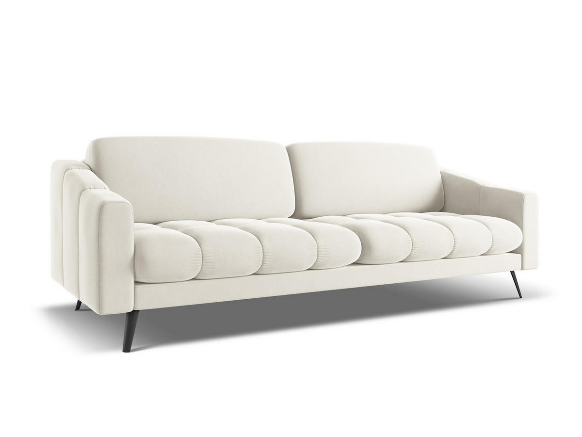 4-SITZER-SOFA Samt Stoff Beige - Beige/Creme, Textil/Metall (238/80/95cm) - Makamii