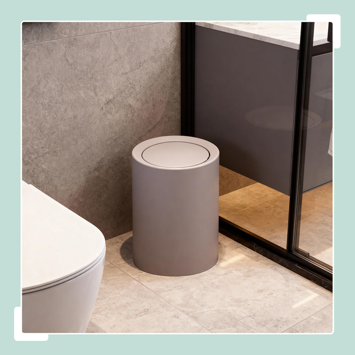 MÜLLEIMER - Beige, Kunststoff (26/31.5/26cm) - Relaxdays