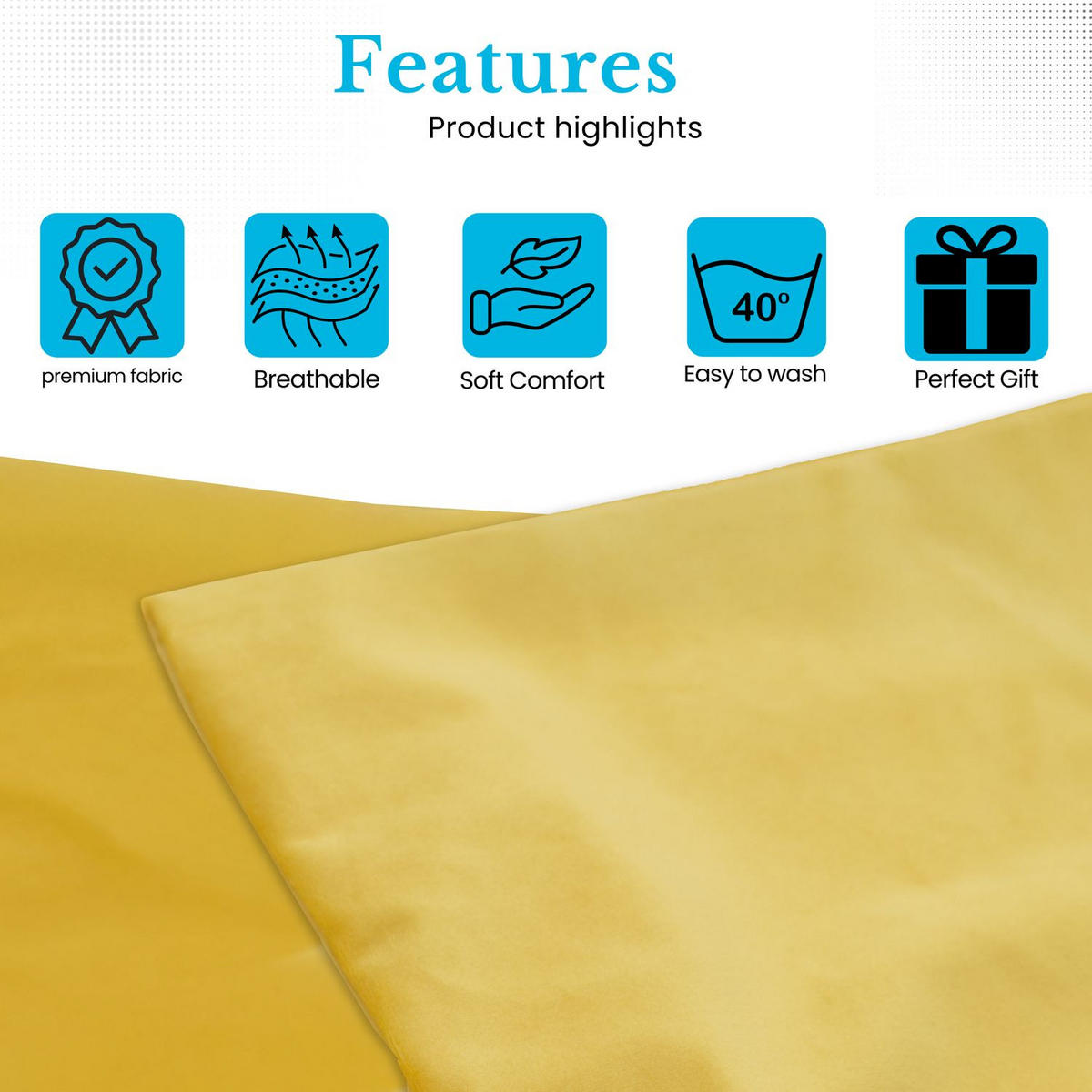 KISSENHÜLLEN-SET (2-tlg.) 40/40 cm (Gelb) - Gelb, Textil (40/40cm) - Intirilife