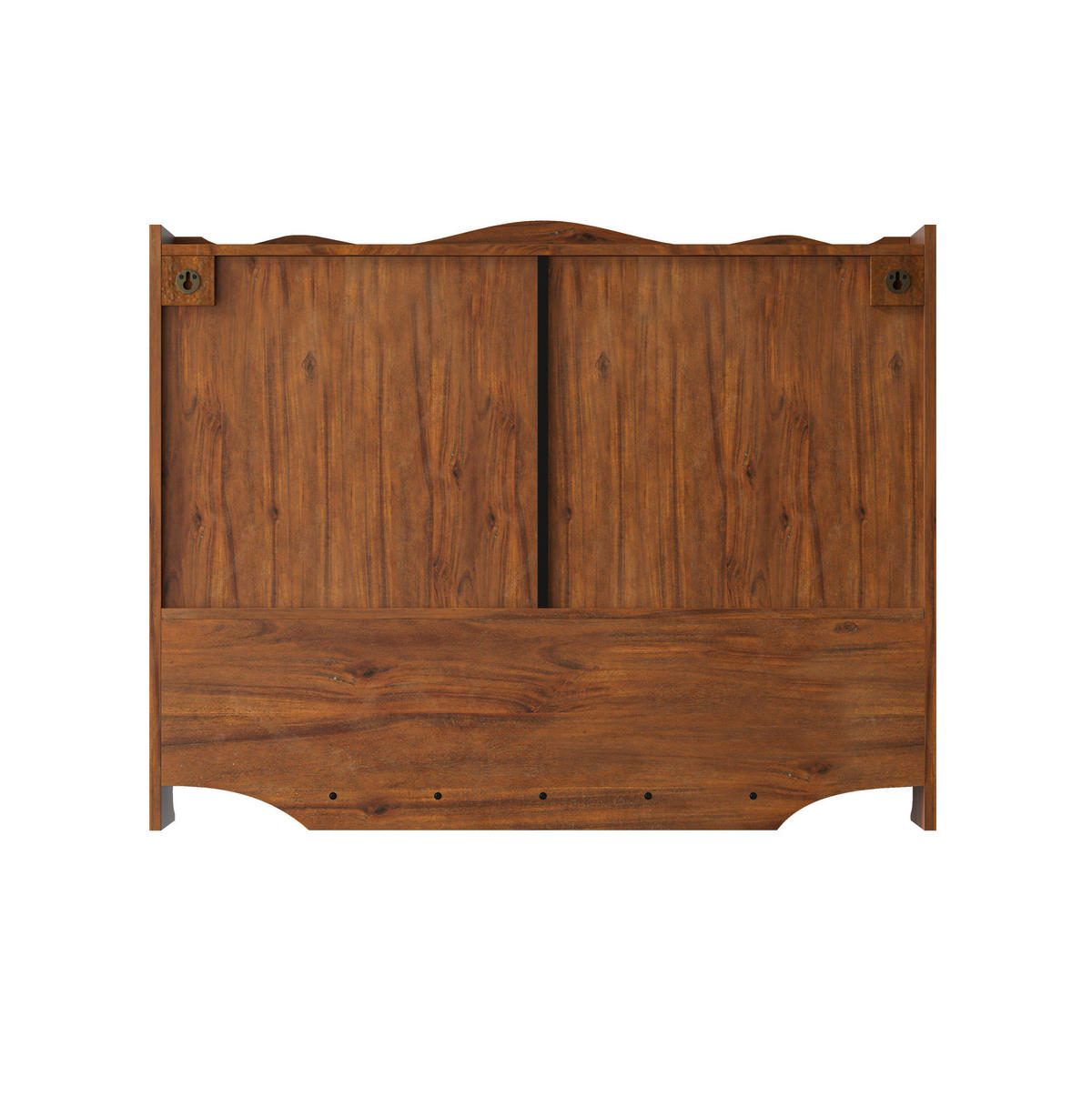 KÜCHENOBERSCHRANK 100x20x80 cm Braun aus Massivholz & Glas mit 4 Türen & Haken - Braun, Holz (100/80/20cm) - Modfu