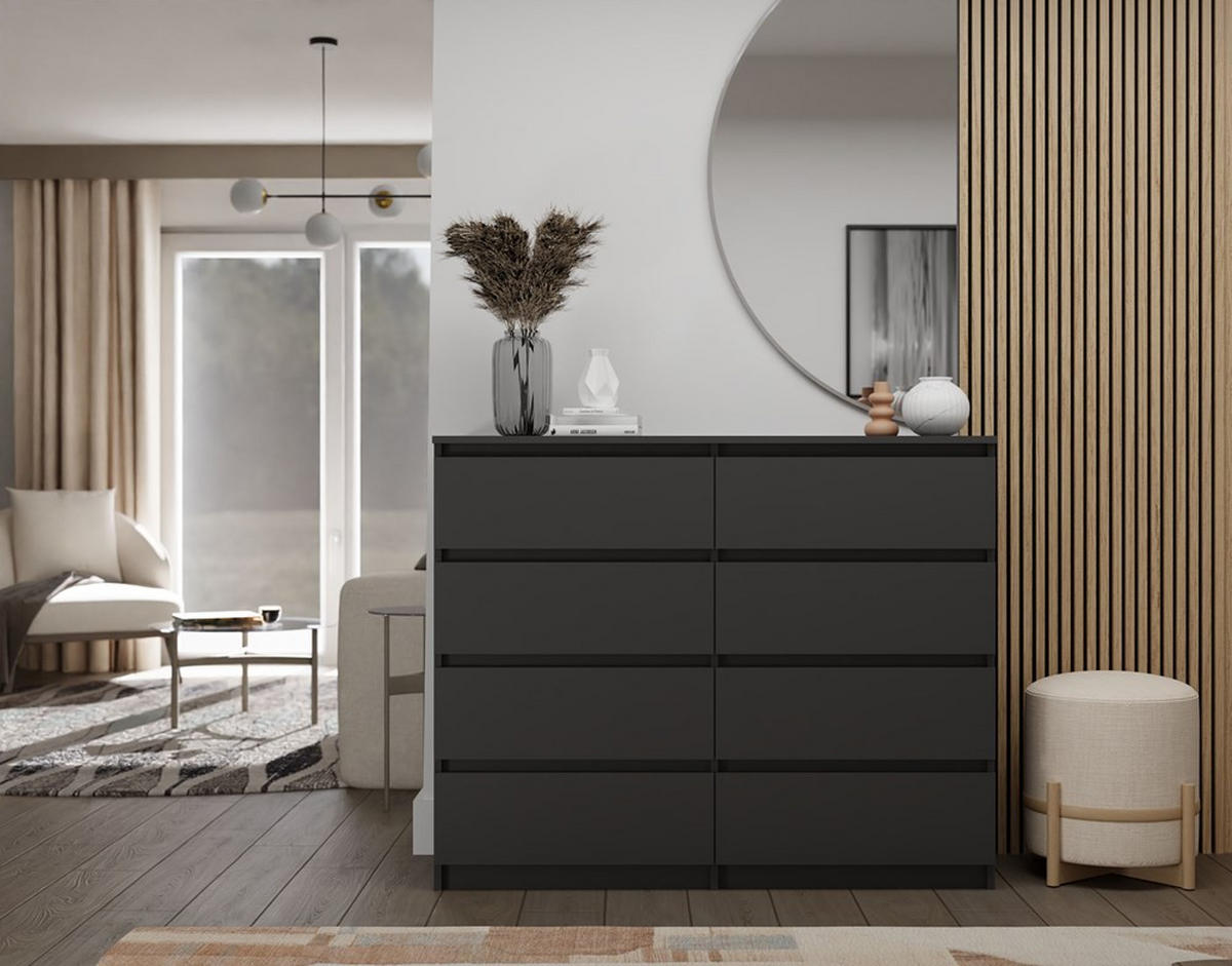 KOMMODE Schwarz 120/97/40 - Schwarz, Holzwerkstoff (120/97/40cm) - RAUMHIRSCH FURNITURE