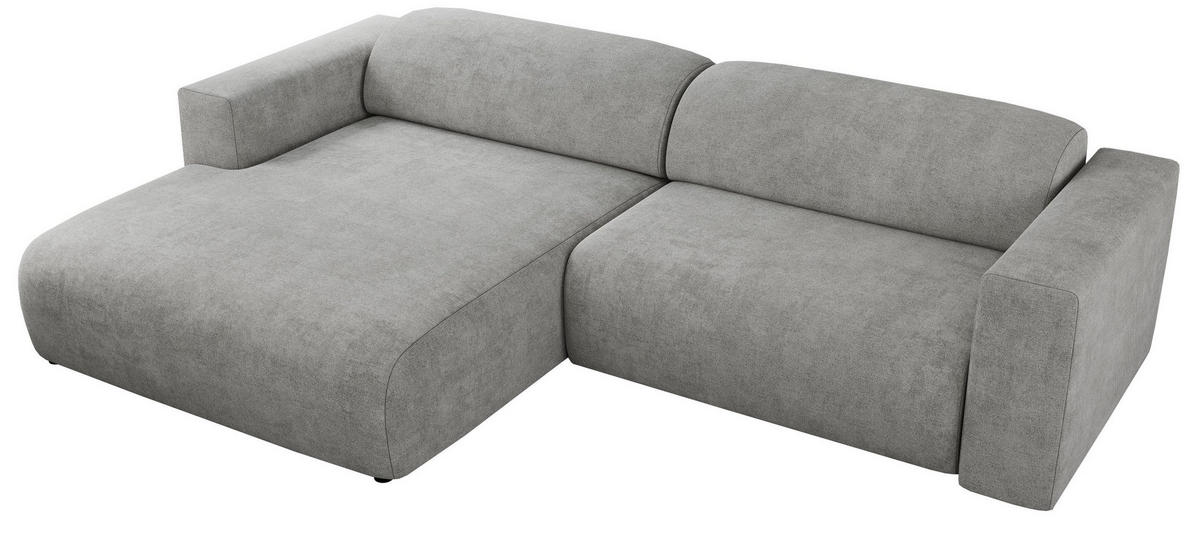 ECKSOFA PASADENA Hellgrau Struktur - Links Seite - Hellgrau/Schwarz, Kunststoff/Textil (288/180cm) - MKS