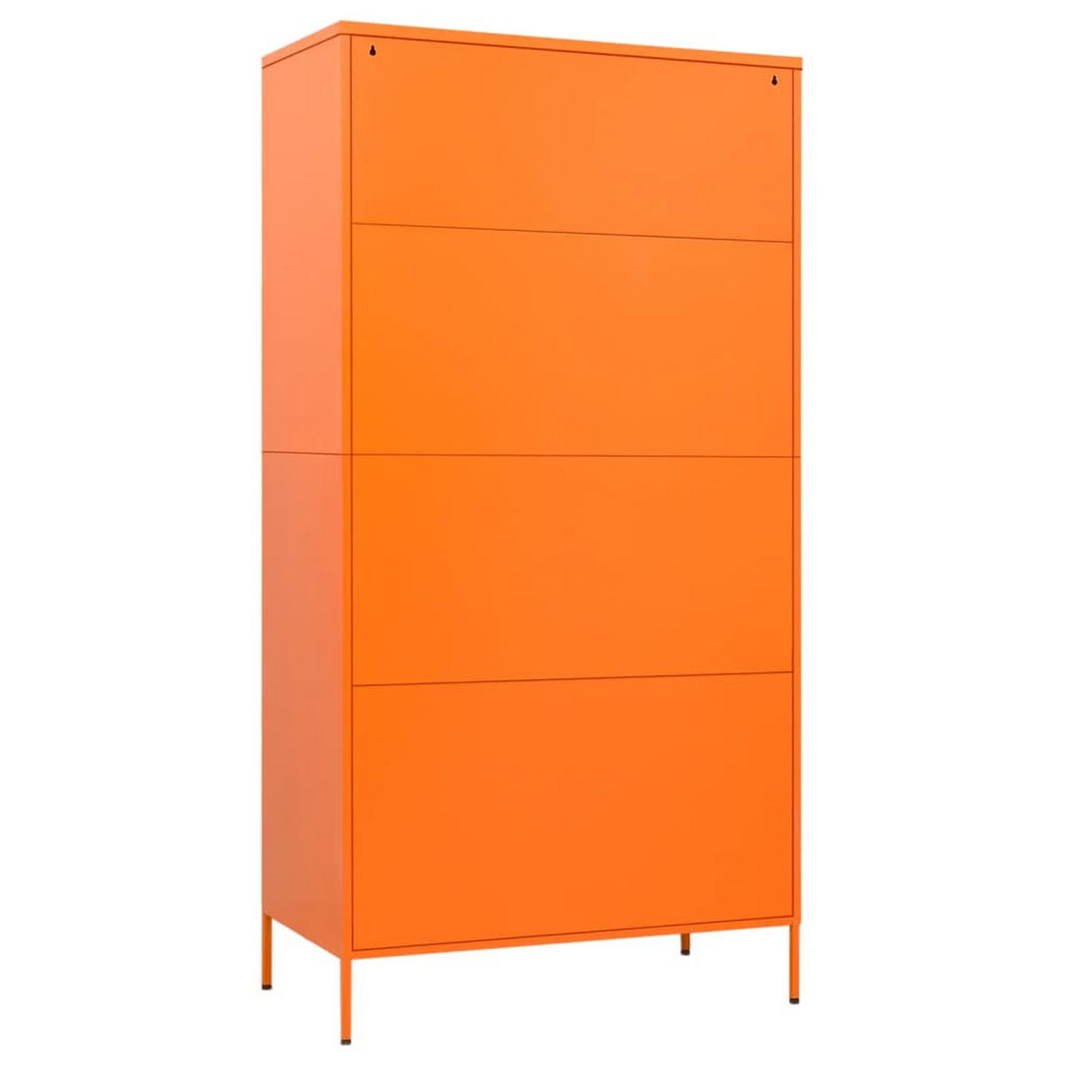 KLEIDERSCHRANK 2-Türig mit 4 verstellbaren Fächern 90/50/180 cm aus Stahl Orange - Orange, Metall (90/180/50cm) - vidaXL