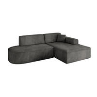 ECKSOFA Ottomane Rechts IREA-L1-v3 - 232x165x77 cm Ecru - Anthrazit, Holzwerkstoff/Textil (232/165cm) - ALTDECOR