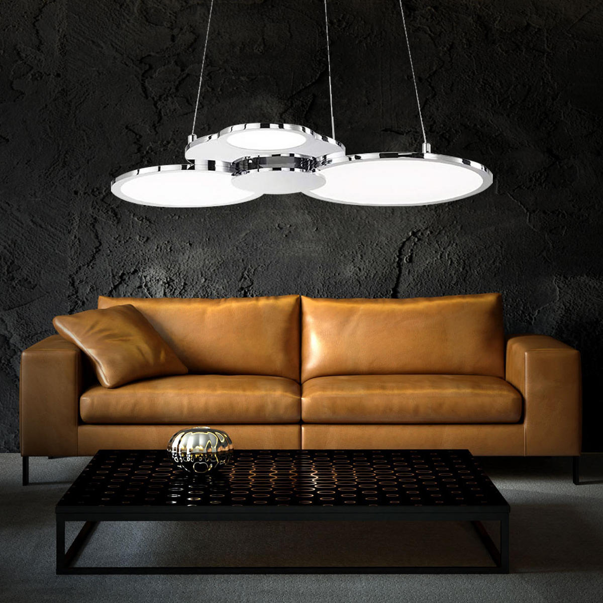 LED HÄNGELEUCHTE Aluminium Silber Ringe - Silberfarben, Metall (58/47.5/150cm) - Wofi