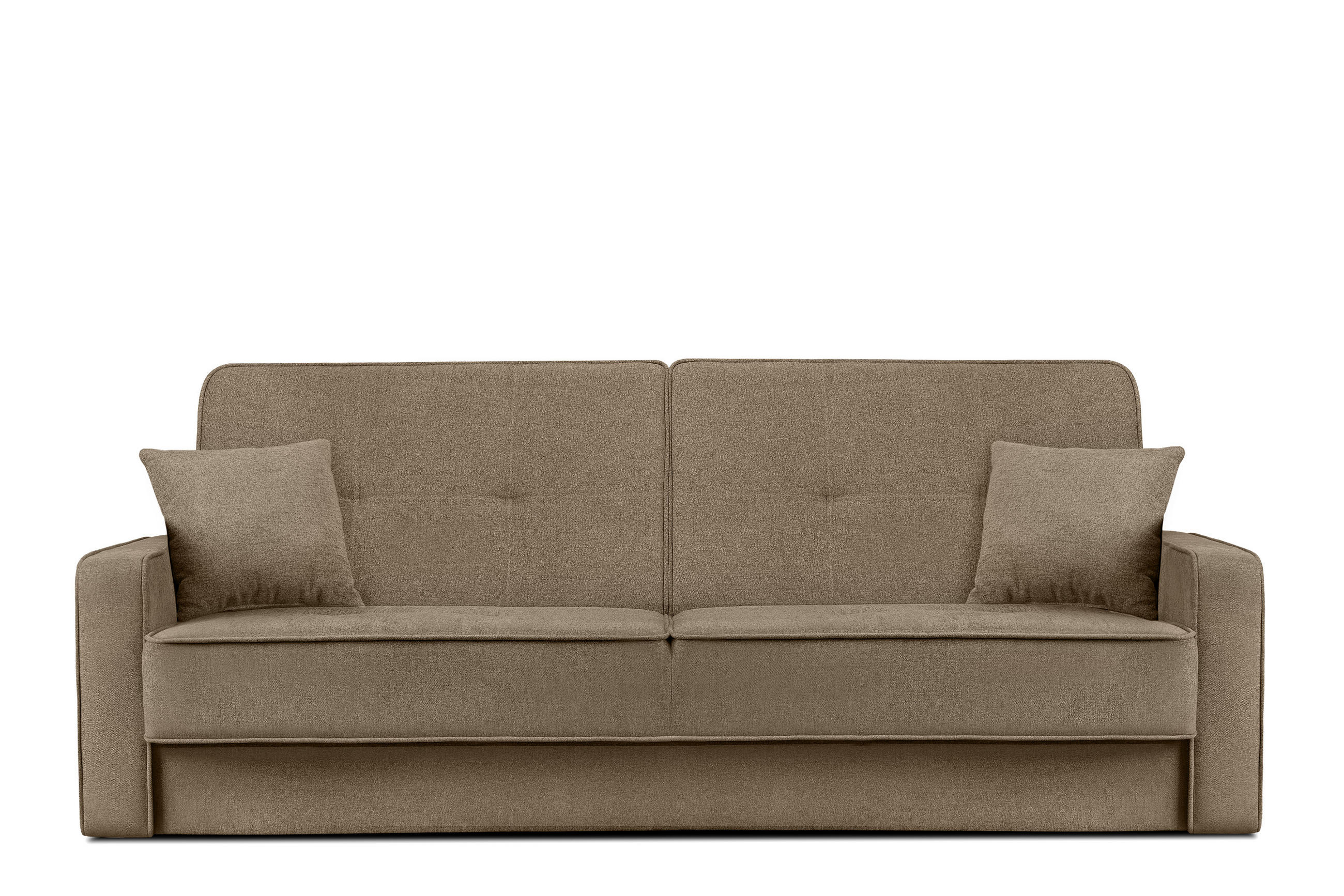 SCHLAFSOFA ORIO 3 Personen, Chenille-Stoff, Braun - Braun, Textil (219/90/90cm) - KONSIMO®