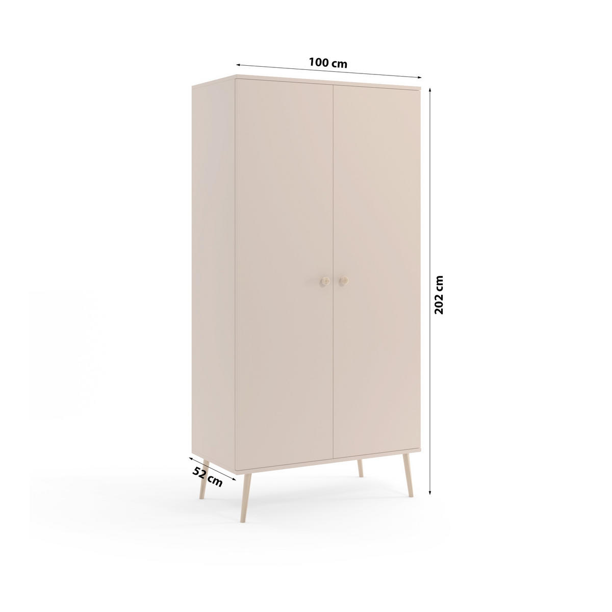 KLEIDERSCHRANK Schrank Kriml Macchiato 180x202 cm - Mokka, Holz (52/202/180cm) - Fedve