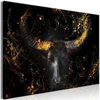 KUNSTDRUCK Schwarz 120/80 cm - Goldfarben/Schwarz, Textil (120/80cm) - KUNSTLOFT