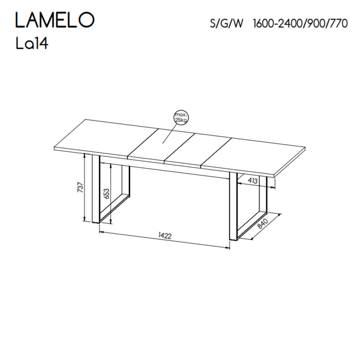 ESSTISCH Lamelo Wotan eiche, Klapptisch - Schwarz/Braun, Holzwerkstoff (160/90/77cm) - Bettso