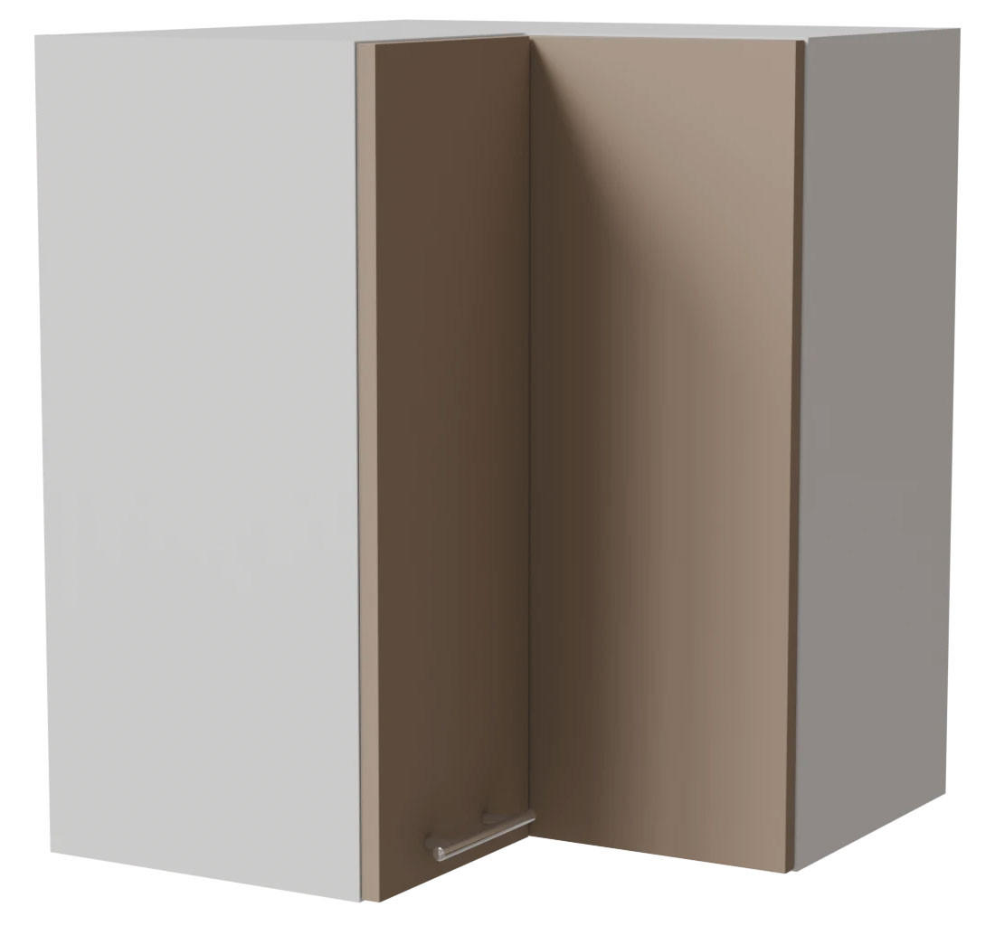 ECKHÄNGESCHRANK Brerra W12/60 Weiß / RAL 1019 graubeige Matt 60 / 60 / 72cm - Graubraun/Weiß, Holz/Holzwerkstoff (60/72/60cm) - Feldmann-Wohnen