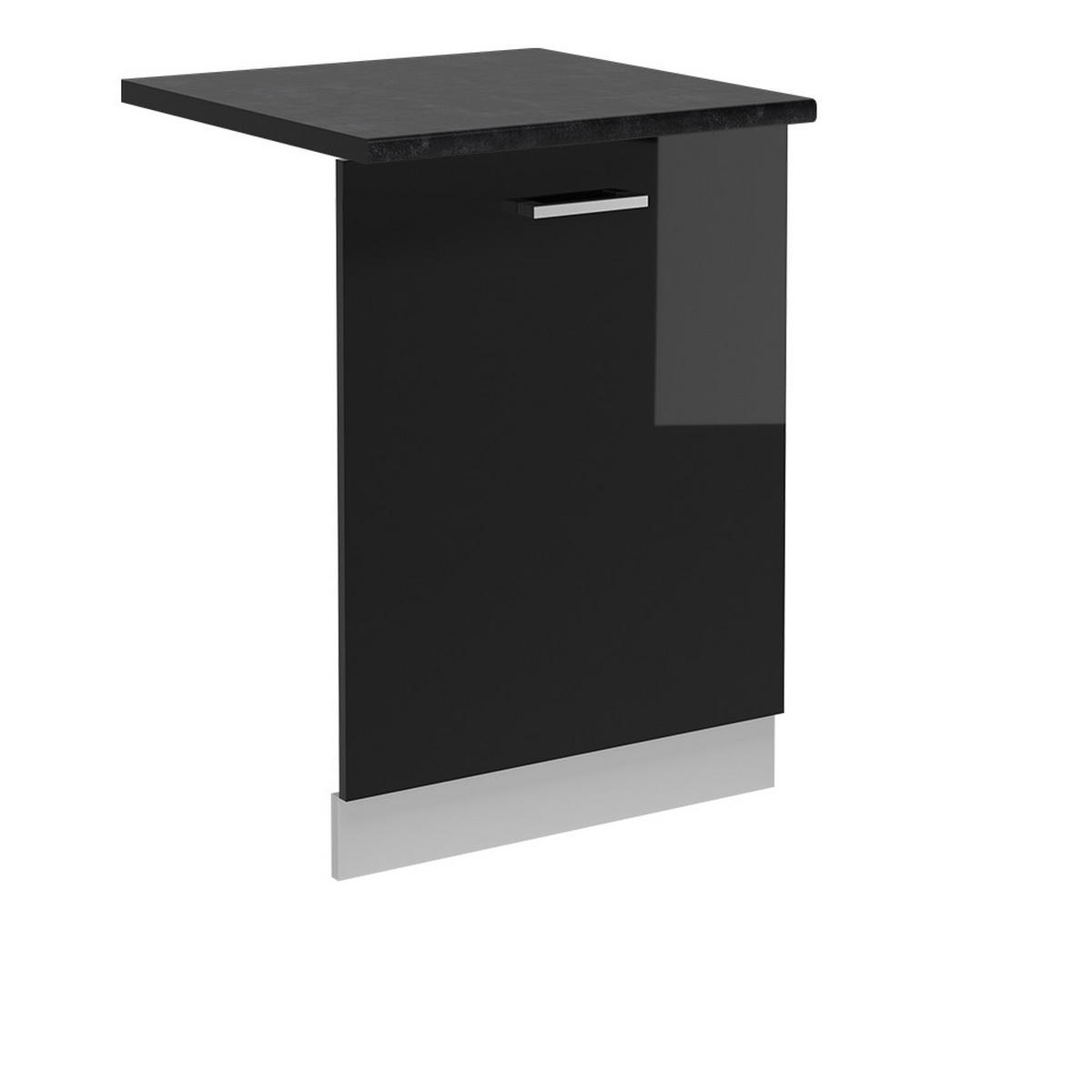 ČELNÍ PANEL MYČKY R-Line Černý vysoký lesk - bílá/vysoce lesklá černá, kompozitní dřevo (60/81.8/1.6cm) - Vicco