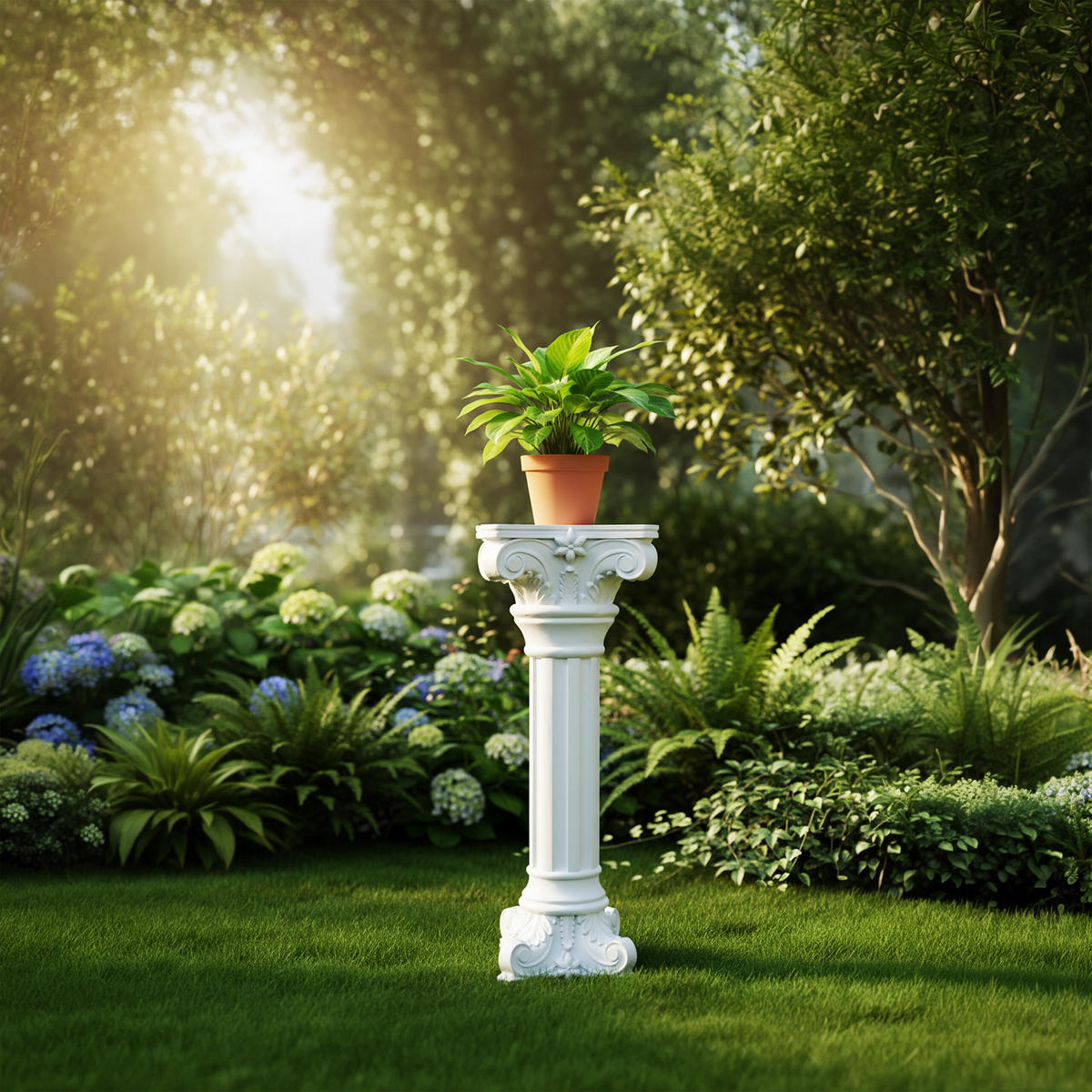 STĹP. - biela, plast (32/32/85cm) - Relaxdays