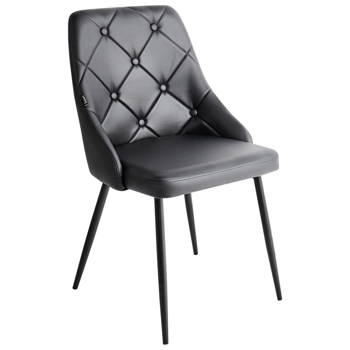 ÉTKEZŐSZÉK 2 darabos Szett Műbőr Fekete Valerie - fekete, textil/fém (54/84/46cm) - Beliani