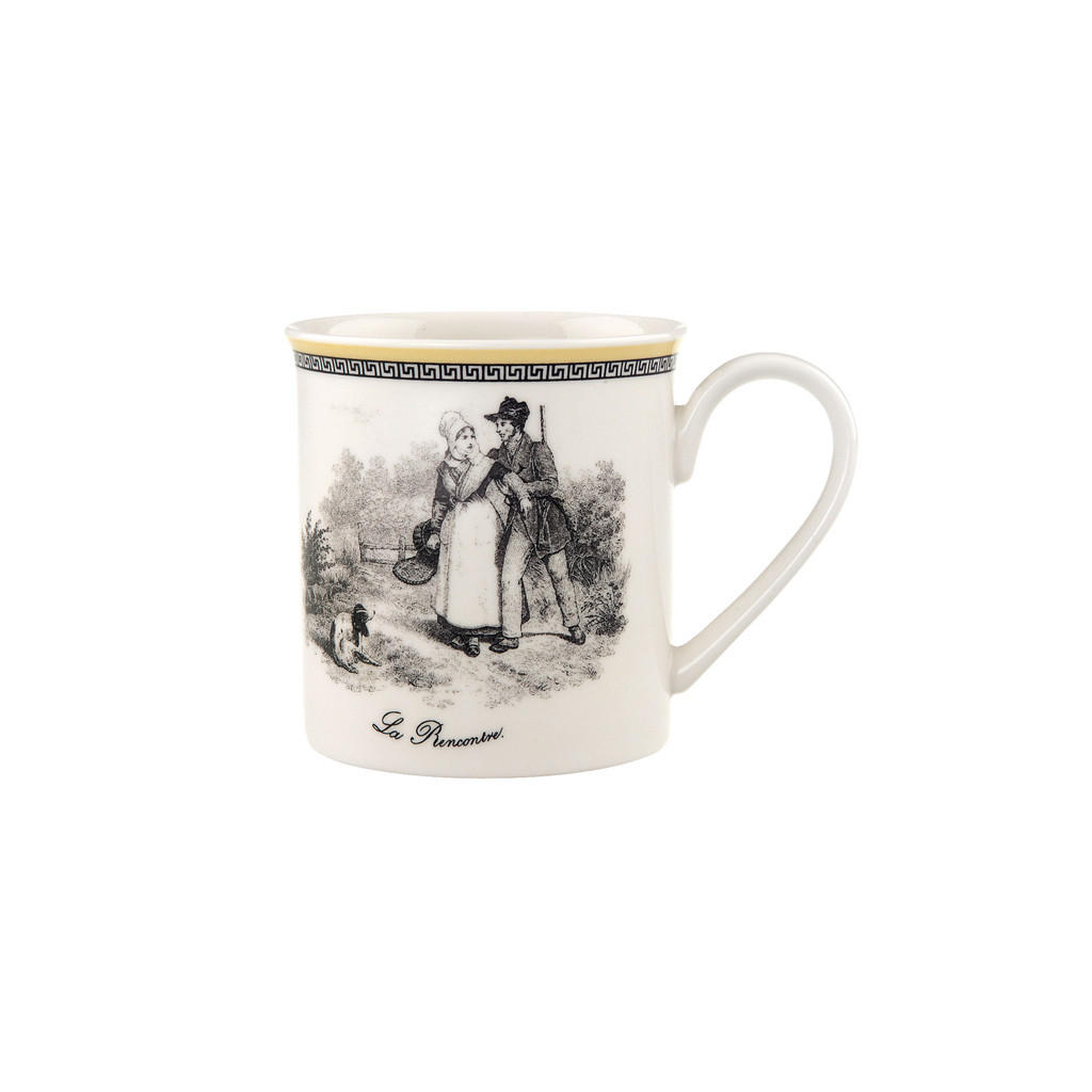 KAFFEEBECHER Audun Chasse weiß-grau-gelb 300 ml - Gelb/Weiß, Keramik (0.3L) - Villeroy & Boch