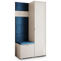 GARDEROBENSCHRANK LORI 95/181/51 cm Modern Garderobe-Set Kaschmir - Kaschmir/Blau, Holzwerkstoff (95/181/51cm) - MASSENO