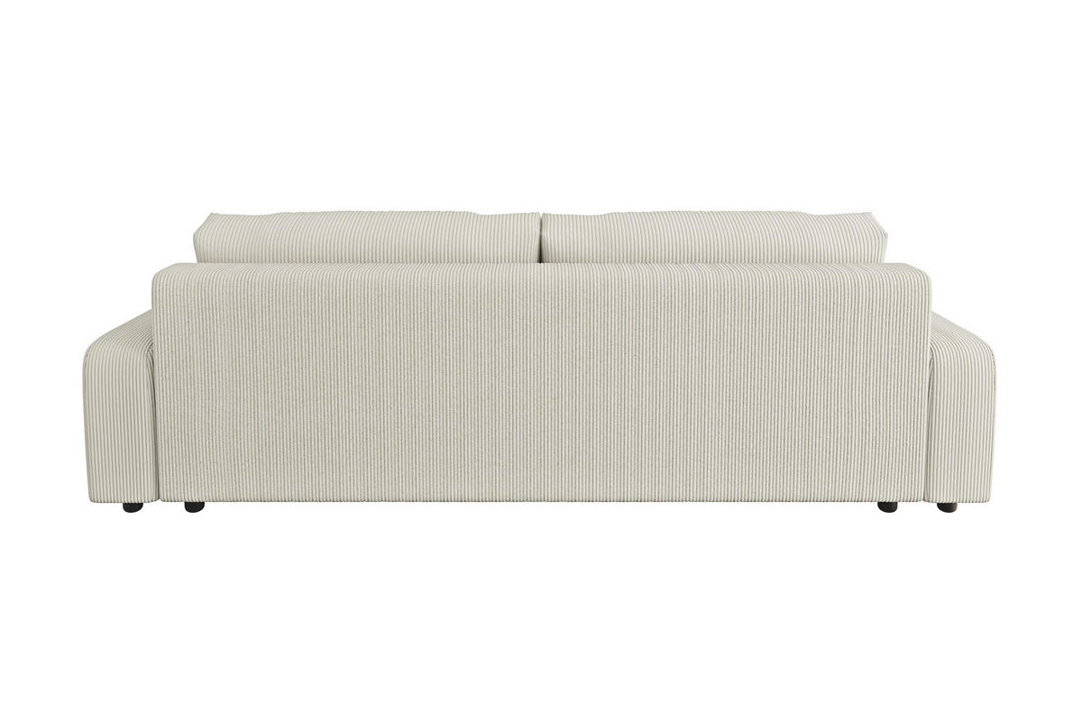 BIGSOFA Emma Beige Cord - Beige/Schwarz, Holz/Kunststoff (234/78/122cm) - S-Style Möbel