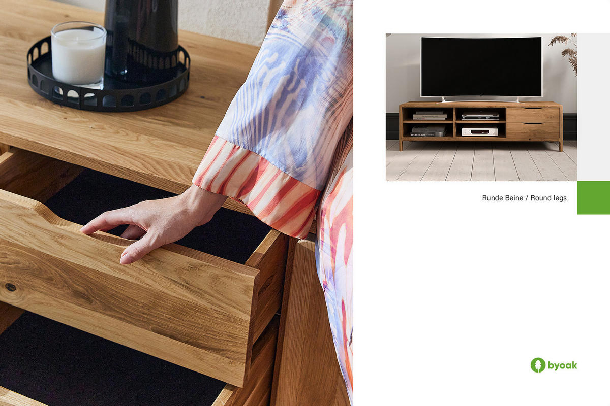 TV-SCHRANK PAUL Wildeiche - Wildeiche, Holz (160/48/50cm) - byoak