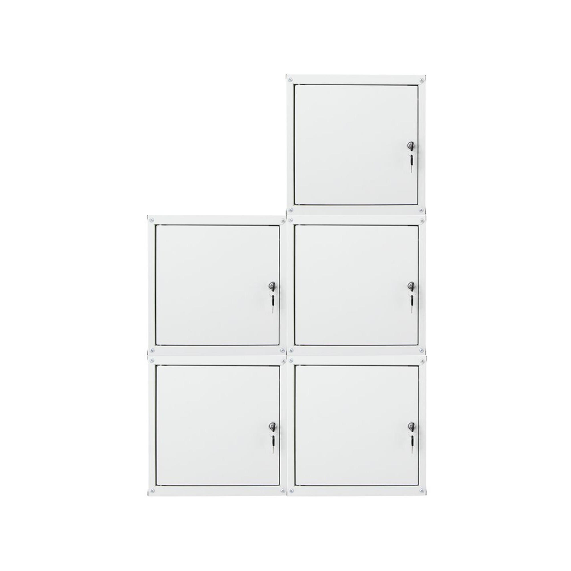 SCHLIESSFACHWÜRFEL Cubic 5er-Set 35x35x35 cm Grau - Grau, Metall (105/70/35cm) - PROREGAL