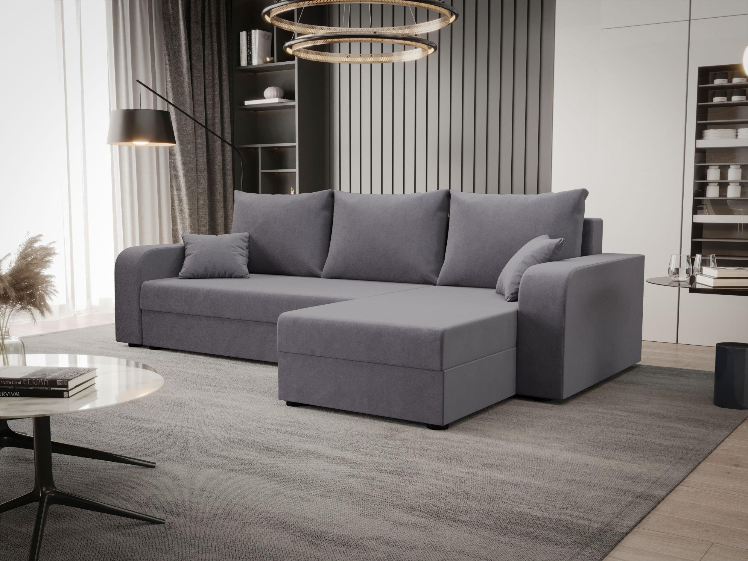 ECKSOFA HEWLET L BIS Itaka 50 Rechts mit Schlaffunktion - Grau, Textil (240/140cm) - Bedante