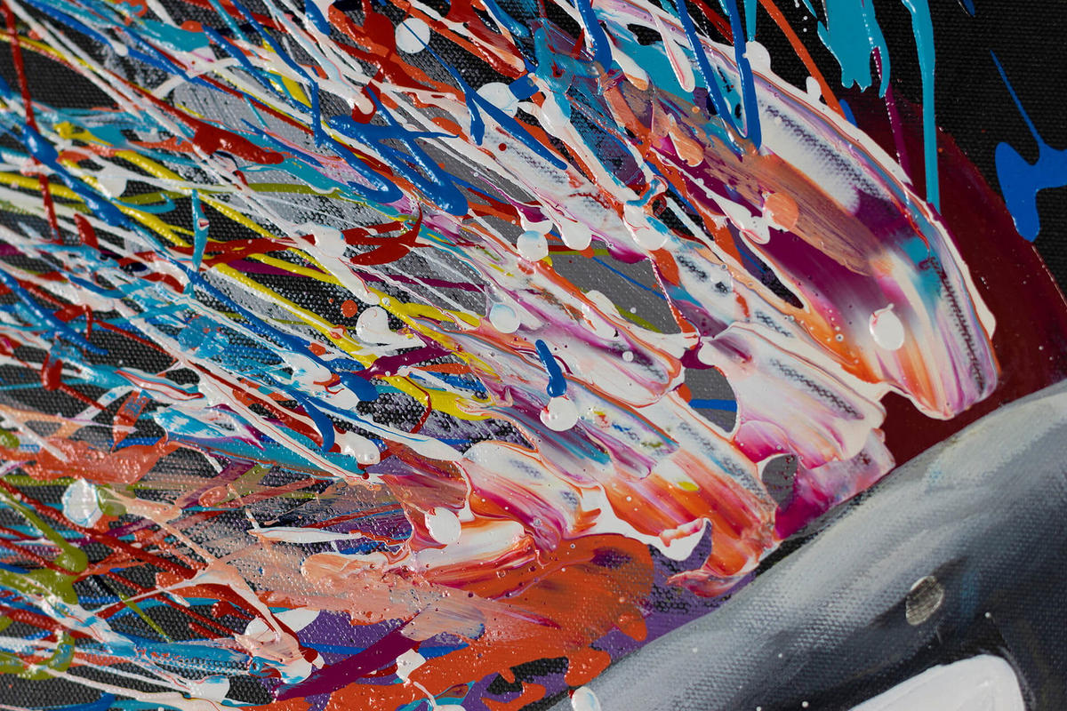 ACRYLBILD HANDGEMALT 60/90 cm - Multicolor/Schwarz, Holz/Textil (1.5/90cm) - KUNSTLOFT