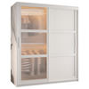 SCHWEBETÜRENSCHRANK 200/150/62 2-türig - Silberfarben/Weiß, Holz/Kunststoff (150/200/62cm) - Abiks Möbel