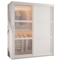 SCHWEBETÜRENSCHRANK 200/150/62 2-türig - Silberfarben/Weiß, Holz/Kunststoff (150/200/62cm) - Abiks Möbel