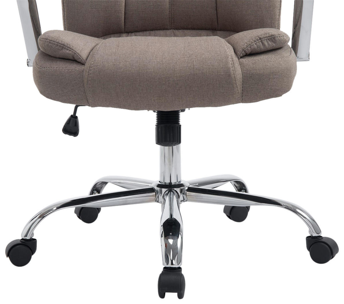 BÜROSTUHL JUBEL Stoff 115x62x70 Taupe Stoff Metall - Taupe, Textil/Metall (62/115/70cm) - DELUKE