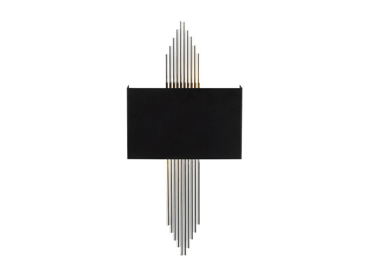 WANDLAMPE - 22 cm x 10 cm - metall - schwarz, silberfarben Sangarius - Silberfarben/Schwarz, Metall (22/75/10cm) - Vente-Unique