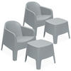 GARTENMÖBEL-SET MALUS, 4-tlg - Grau, Kunststoff - KONSIMO®