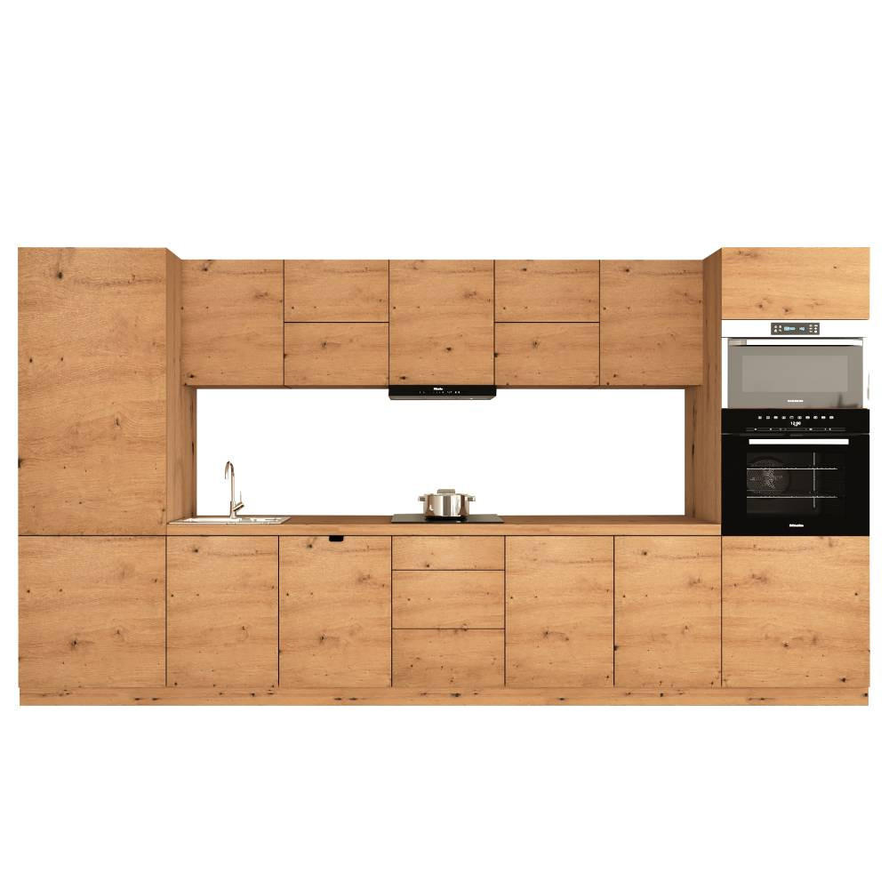 KÜCHENZEILE 420 cm - Langen KL12-M420 - in Artisan Eiche - Eiche Artisan, Holz (420/212/58cm)