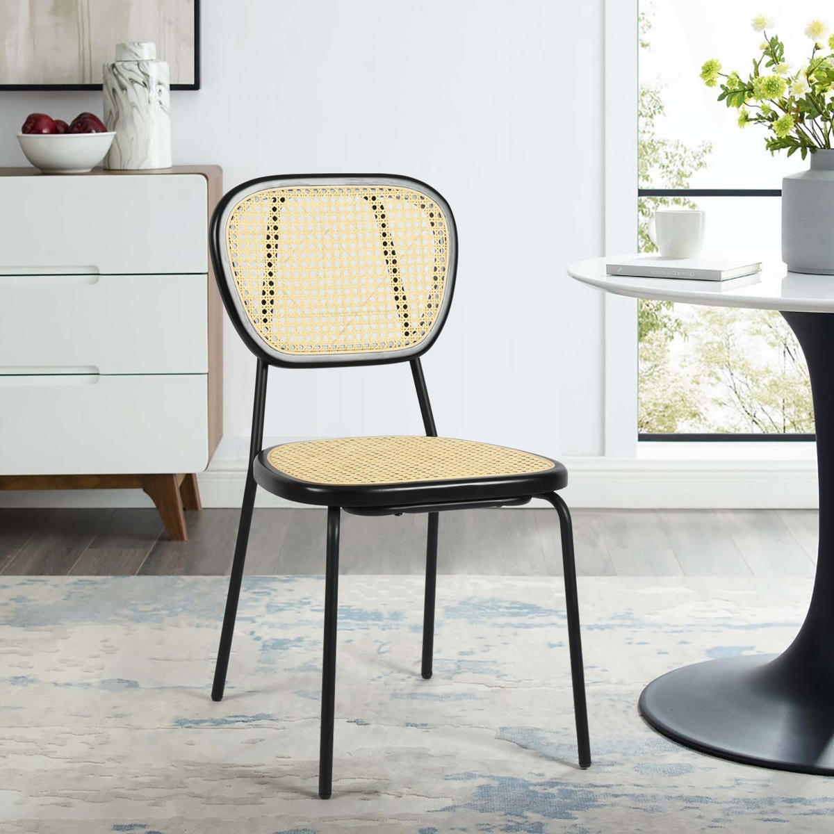 STUHL-SET 2 Stück Schwarz - Beige/Schwarz, Metall (44/86/53cm) - Urban Meuble