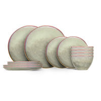 GESCHIRRSET12-TEILIG GESCHIRRSETTrentino 12-teilig / 4 Personen - 4 Speiseteller, 4 FRÜHSTÜCKTELLER und 4 Suppenschalen - Grün, Keramik (2/2/1cm) - Cosy & Trendy