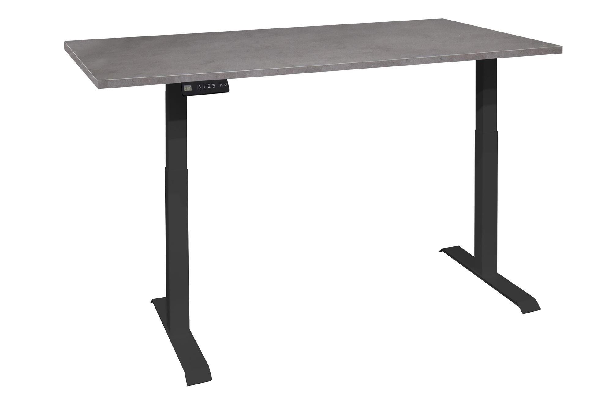 SCHREIBTISCH höhenverstellbar elektrisch Editha 120x70 schwarz/graphit - Grau, Holz (120/70/73cm) - 58aufmkessel