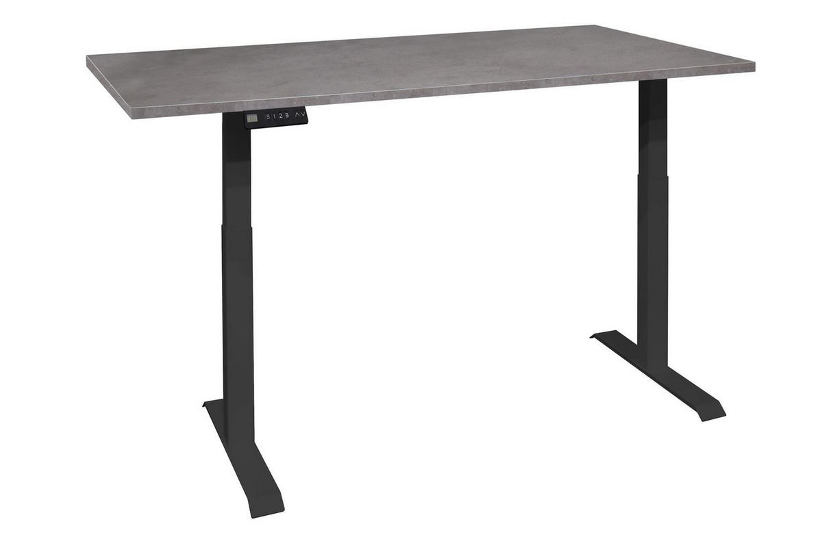 SCHREIBTISCH höhenverstellbar elektrisch Editha 140x70 schwarz/graphit - Grau, Holz (140/70/73cm) - 58aufmkessel