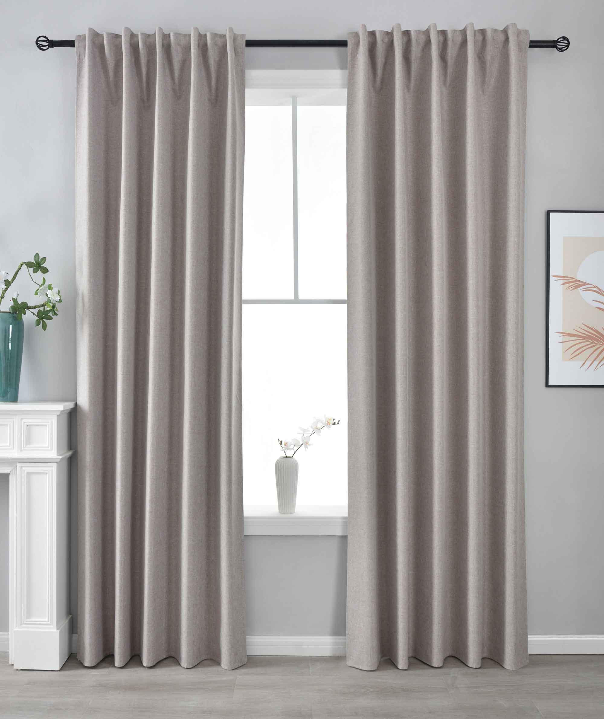 VORHANG 2ER SET BOSTON DARK HxB 245x140 cm Taupe - Taupe, Textil (140/245cm) - Gardinenbox