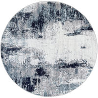 KURZFLORTEPPICH Rund Ø 160 cm Blau - Blau/Weiß, Naturmaterialien/Textil (160/160cm) - LIVABLISS