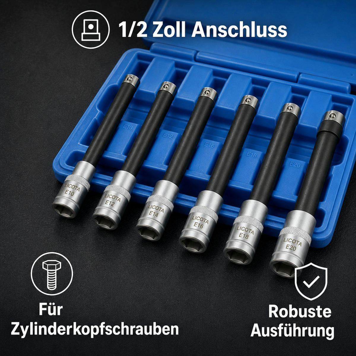 INNENSECHSKANT Nuss Satz - Blau, Metall (14/22/6cm) - BONI-SHOP