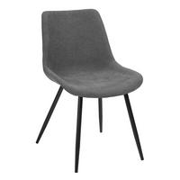 ESSZIMMERSTUHL 2er-Set Stoff, Metallbeine 54/49/82 cm - Schwarz/Grau, Holzwerkstoff/Metall (49/82/54cm) - Urban Meuble