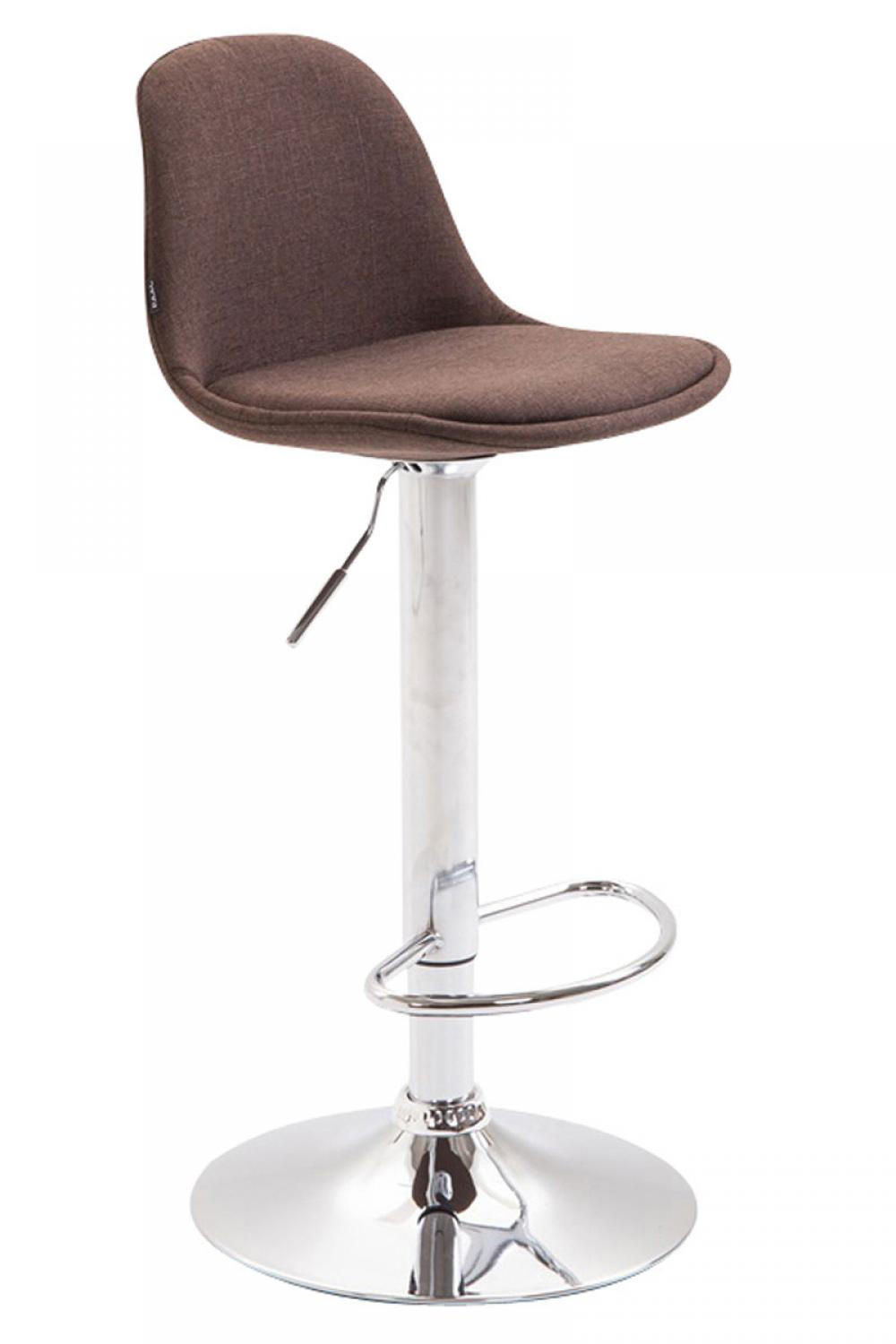 BARHOCKER Stoff braun - Chromfarben/Braun, Textil/Metall (39/82/43cm) - CLP