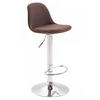 BARHOCKER Stoff braun - Chromfarben/Braun, Textil/Metall (39/82/43cm) - CLP