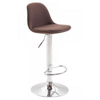 BARHOCKER Stoff braun - Chromfarben/Braun, Textil/Metall (39/82/43cm) - CLP