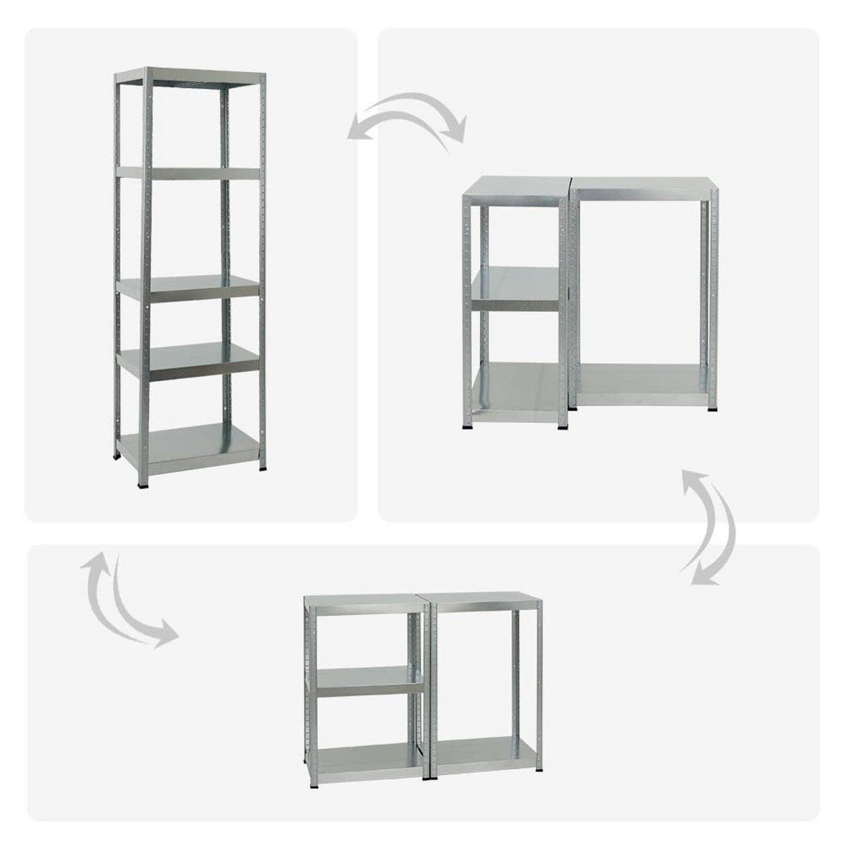 SCHWERLASTREGAL Steel Eagle 2er-Set mit 2x 180x60x40 cm Fachlast 130 kg Verzinkt - Silberfarben, Metall (120/180/40cm) - PROREGAL