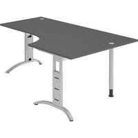 SCHREIBTISCH Serie-F 120/200/74 cm in Graphitfarben - Graphitfarben, Holzwerkstoff (120/200/74cm) - bümö