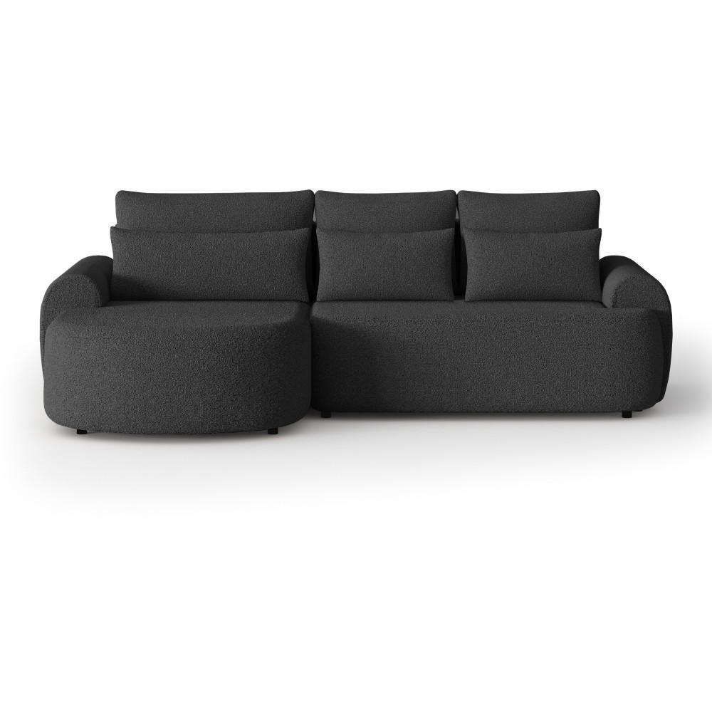 ECKSCHLAFSOFA Olivio L Schwarz, links - Schwarz, Kunststoff/Textil (266/170cm) - Beautysofa