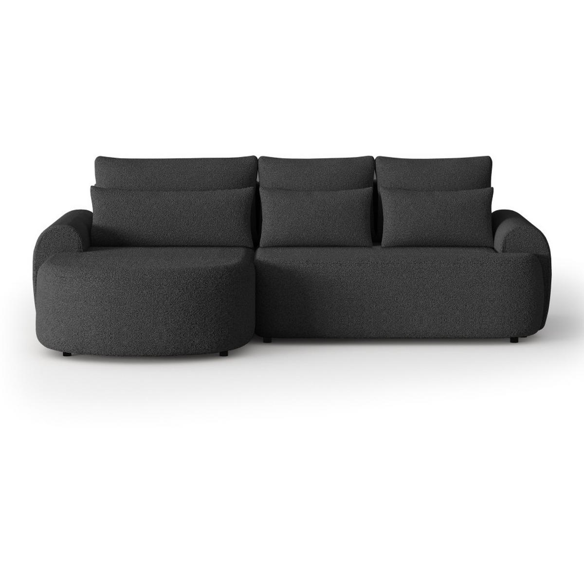 ECKSCHLAFSOFA Olivio L Schwarz, links - Schwarz, Kunststoff/Textil (266/170cm) - Beautysofa
