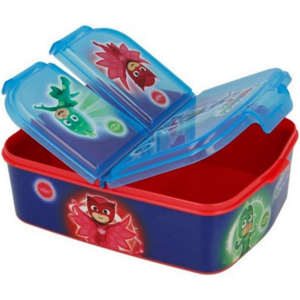 BROTDOSE mit Fächern PJ Masks 18 cm - Multicolor, Kunststoff (5.5/5.5/18cm)