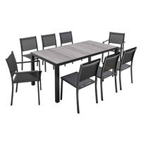 GARTENSET 9-tlg., Grau - Grau, Metall - Oviala